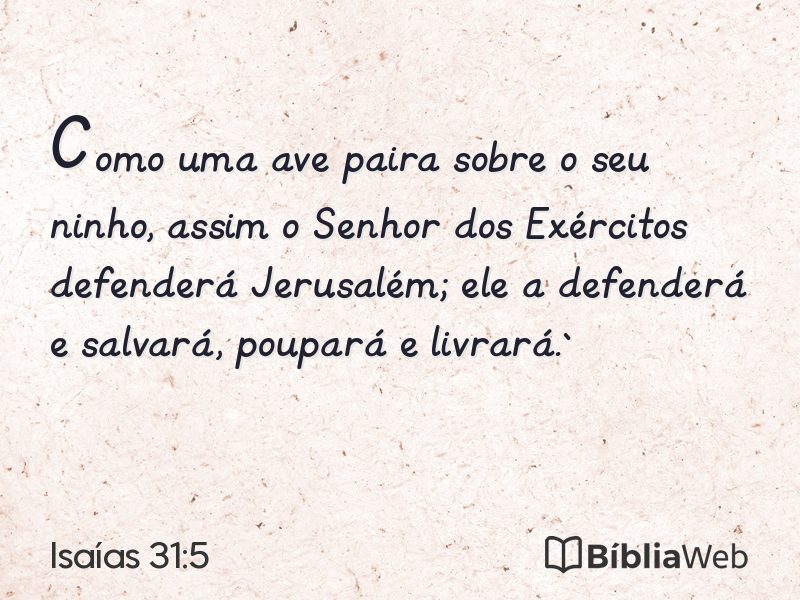 Isaías 31:5 em imagem para compartilhar