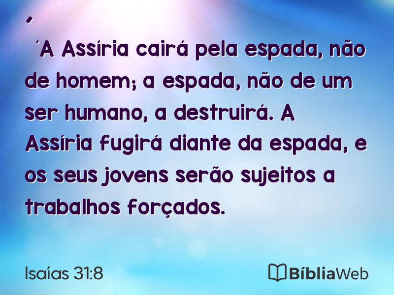 Isaías 31:8 em imagem para compartilhar