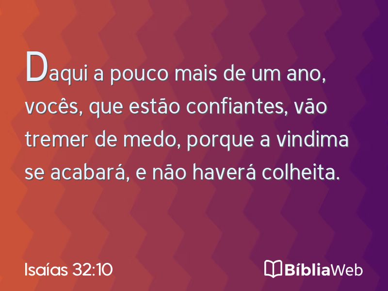 Isaías 32:10 em imagem para compartilhar