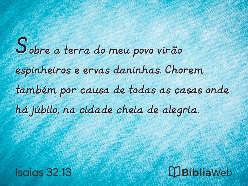 Isaías 32:13 em imagem para compartilhar
