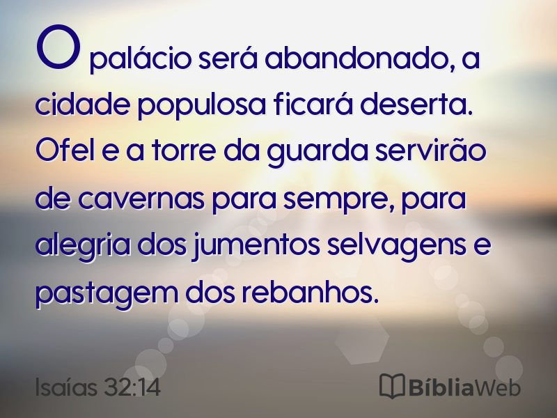 Isaías 32:14 em imagem para compartilhar