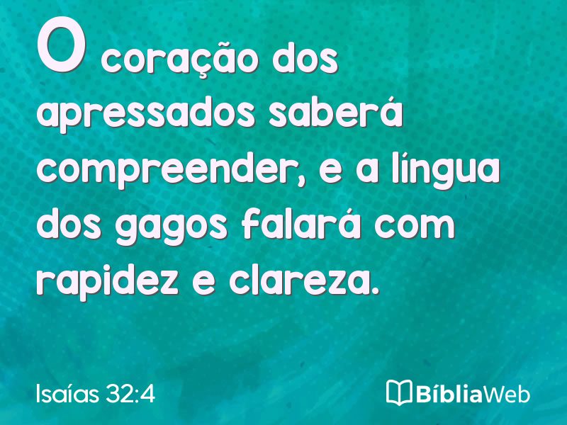 Isaías 32:4 em imagem para compartilhar