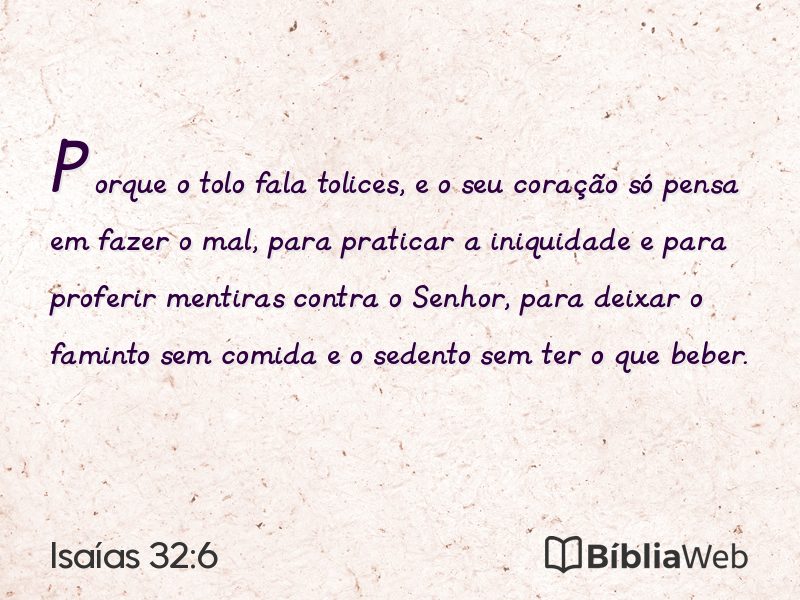 Isaías 32:6 em imagem para compartilhar