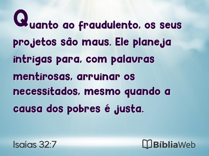 Isaías 32:7 em imagem para compartilhar