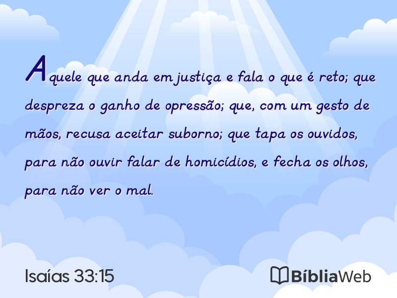Isaías 33:15 em imagem para compartilhar