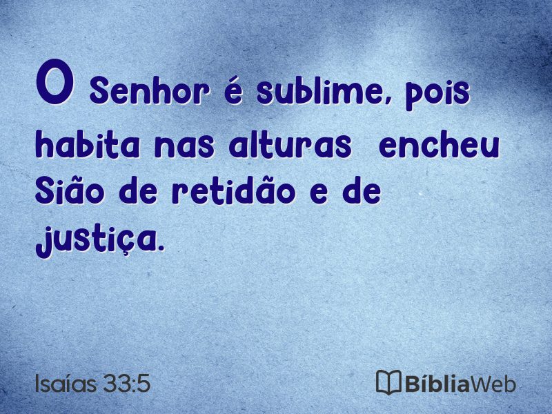 Isaías 33:5 em imagem para compartilhar