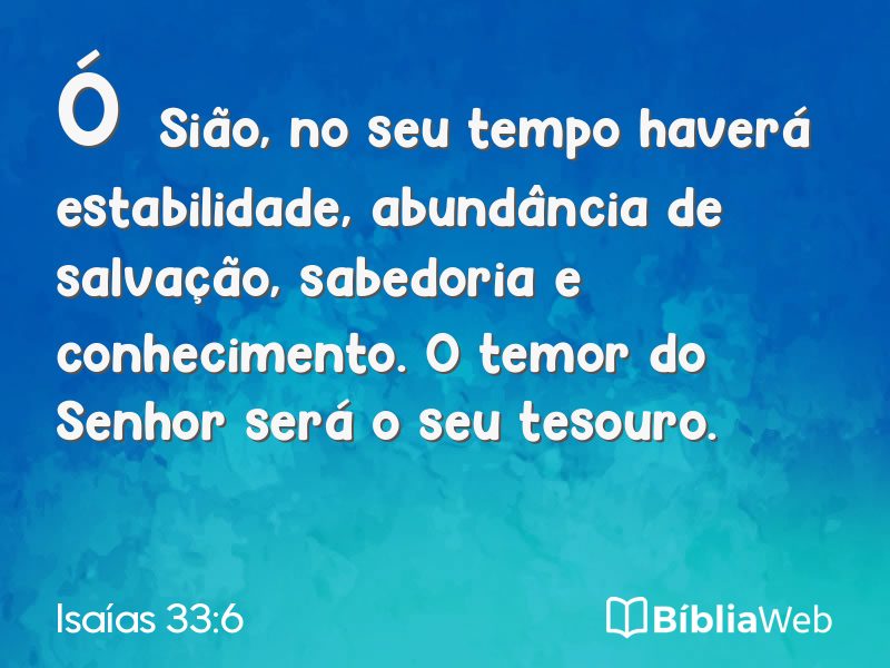 Isaías 33:6 em imagem para compartilhar