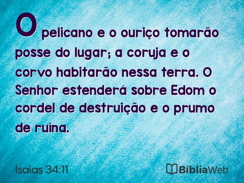 Isaías 34:11 em imagem para compartilhar
