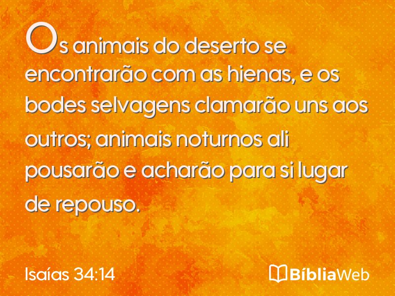 Isaías 34:14 em imagem para compartilhar