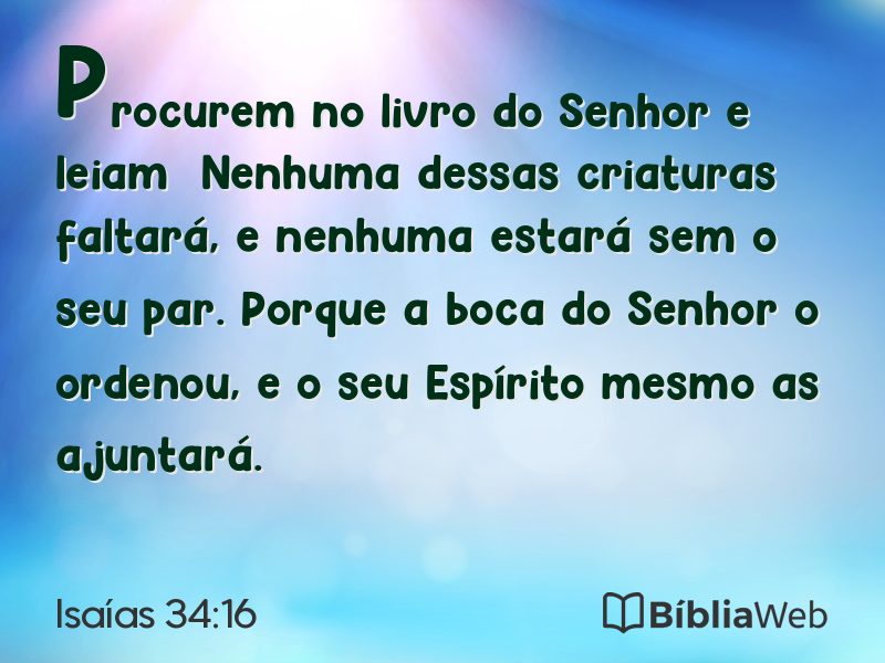 Isaías 34:16 em imagem para compartilhar