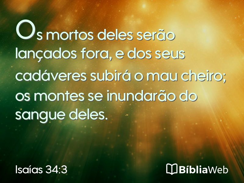 Isaías 34:3 em imagem para compartilhar