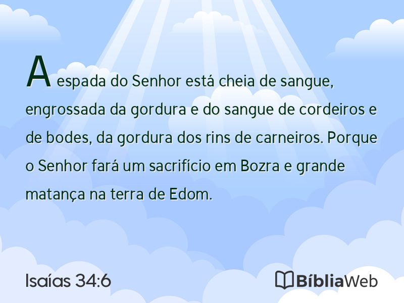 Isaías 34:6 em imagem para compartilhar