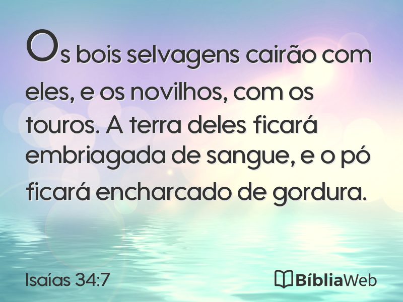 Isaías 34:7 em imagem para compartilhar