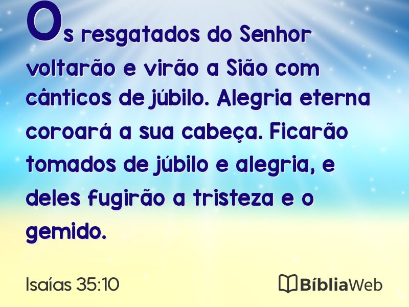 Isaías 35:10 em imagem para compartilhar