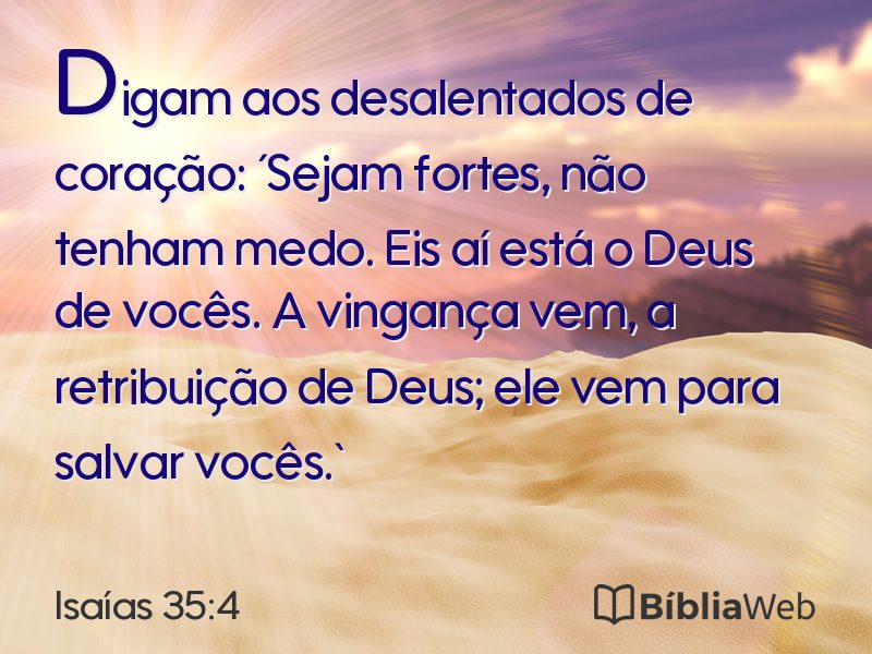 Isaías 35:4 em imagem para compartilhar