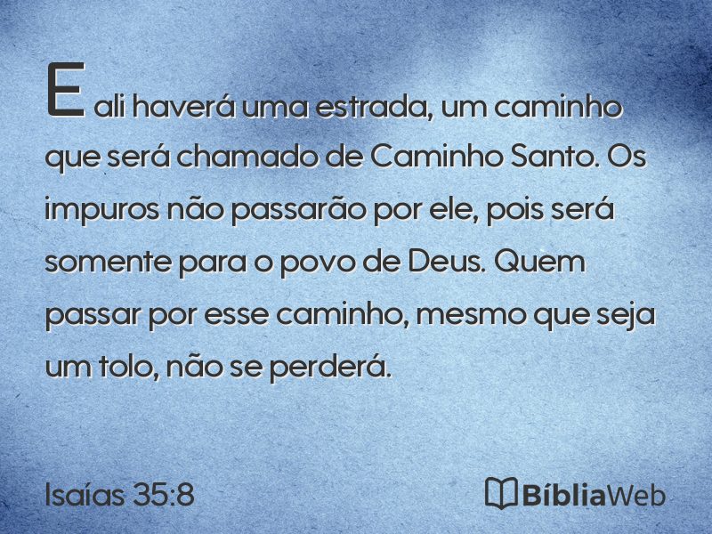 Isaías 35:8 em imagem para compartilhar