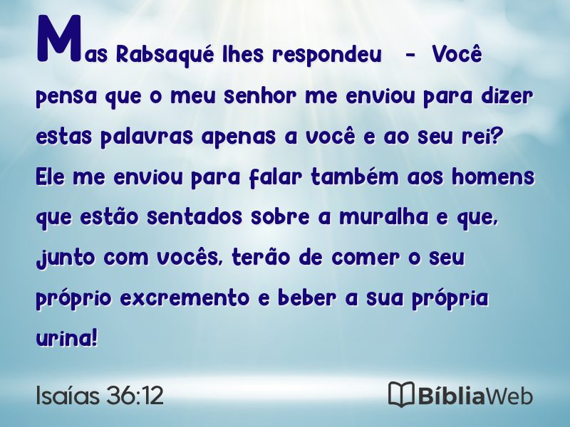 Isaías 36:12 em imagem para compartilhar