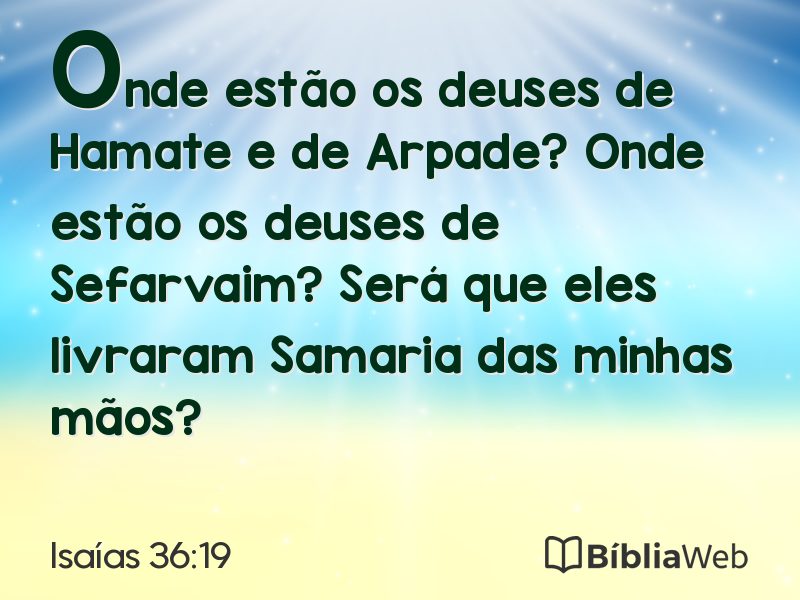 Isaías 36:19 em imagem para compartilhar