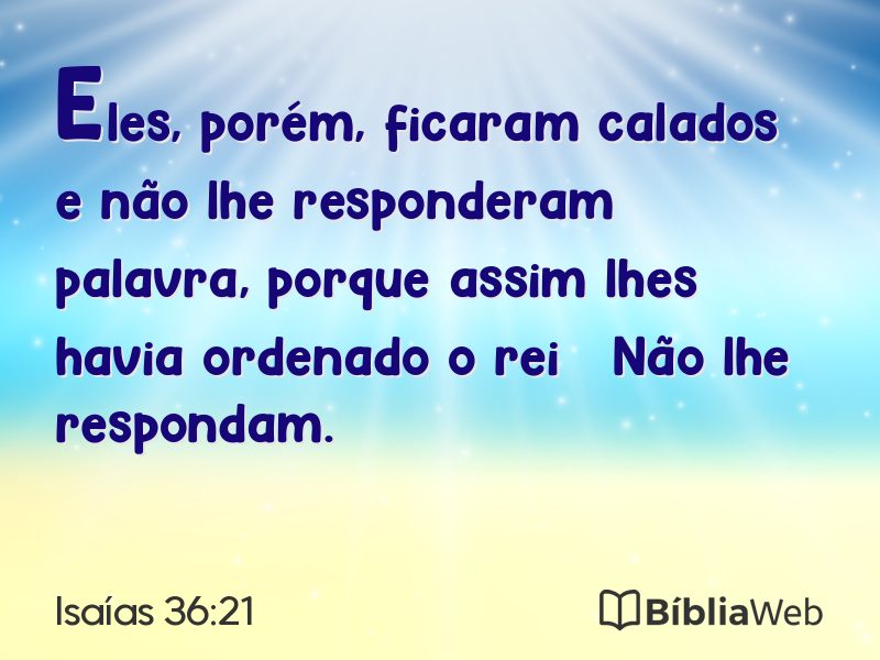 Isaías 36:21 em imagem para compartilhar