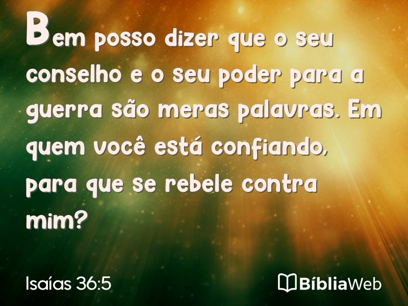 Isaías 36:5 em imagem para compartilhar
