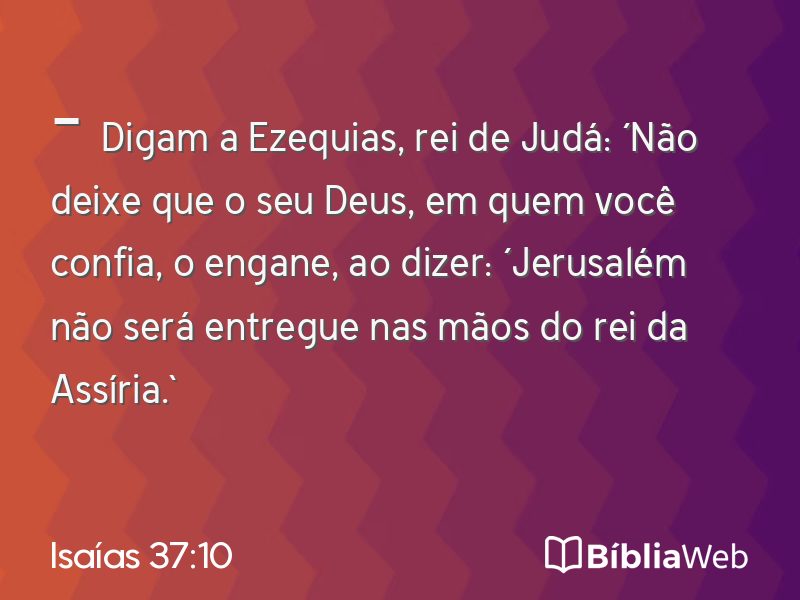 Isaías 37:10 em imagem para compartilhar