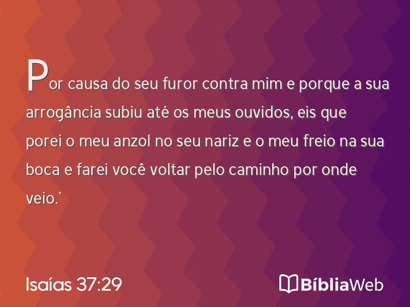 Isaías 37:29 em imagem para compartilhar
