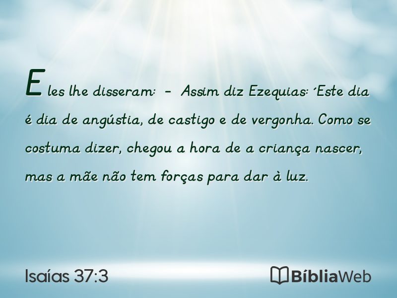Isaías 37:3 em imagem para compartilhar