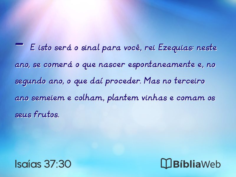 Isaías 37:30 em imagem para compartilhar