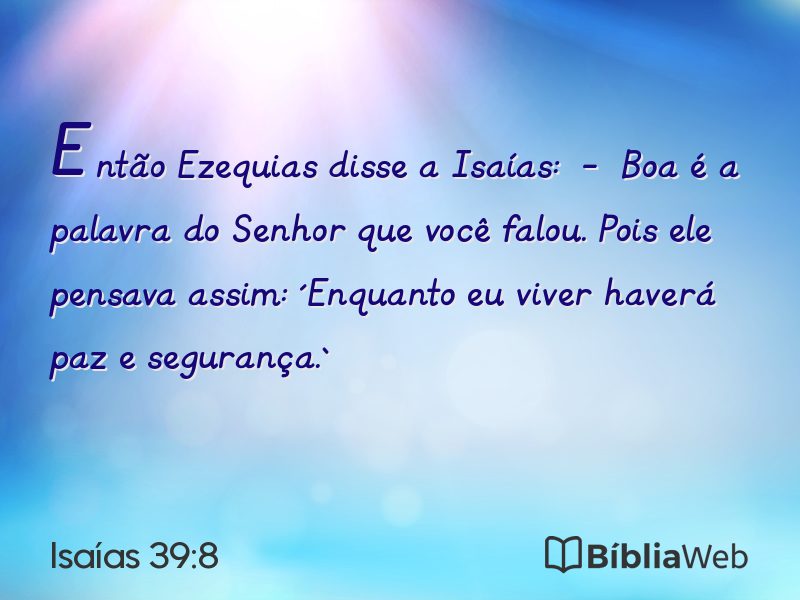 Isaías 39:8 em imagem para compartilhar