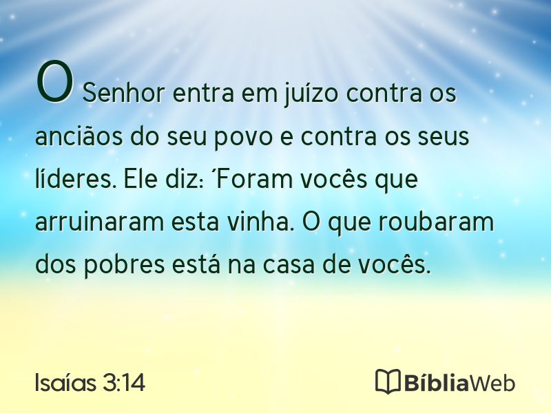 Isaías 3:14 em imagem para compartilhar