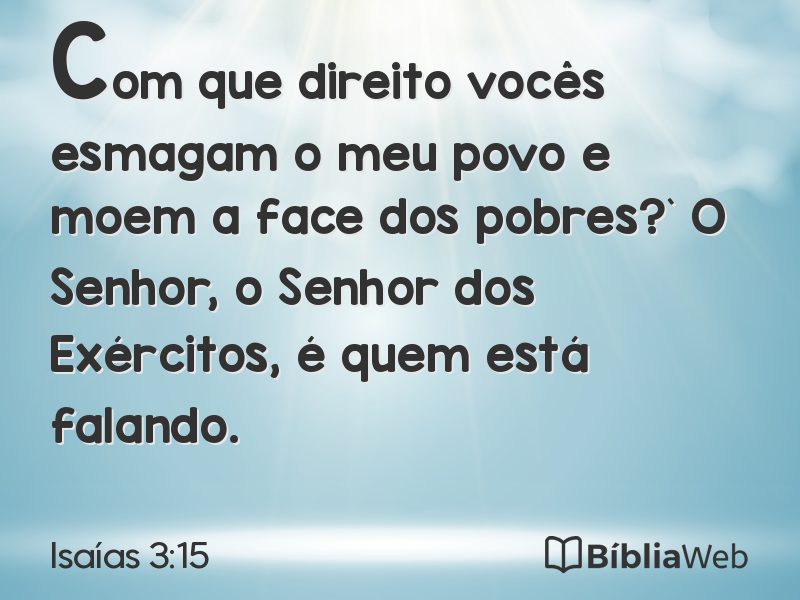 Isaías 3:15 em imagem para compartilhar