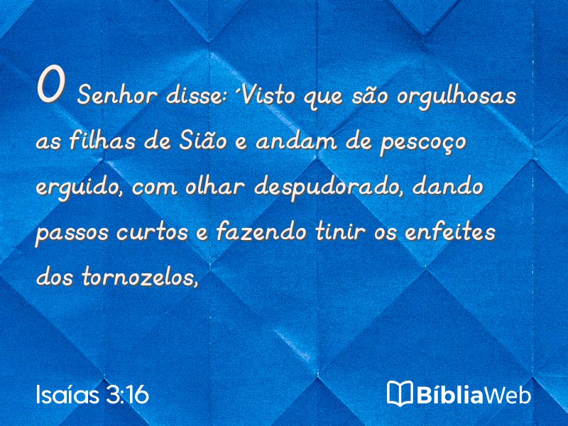 Isaías 3:16 em imagem para compartilhar