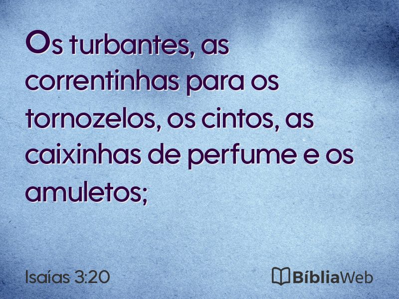 Isaías 3:20 em imagem para compartilhar