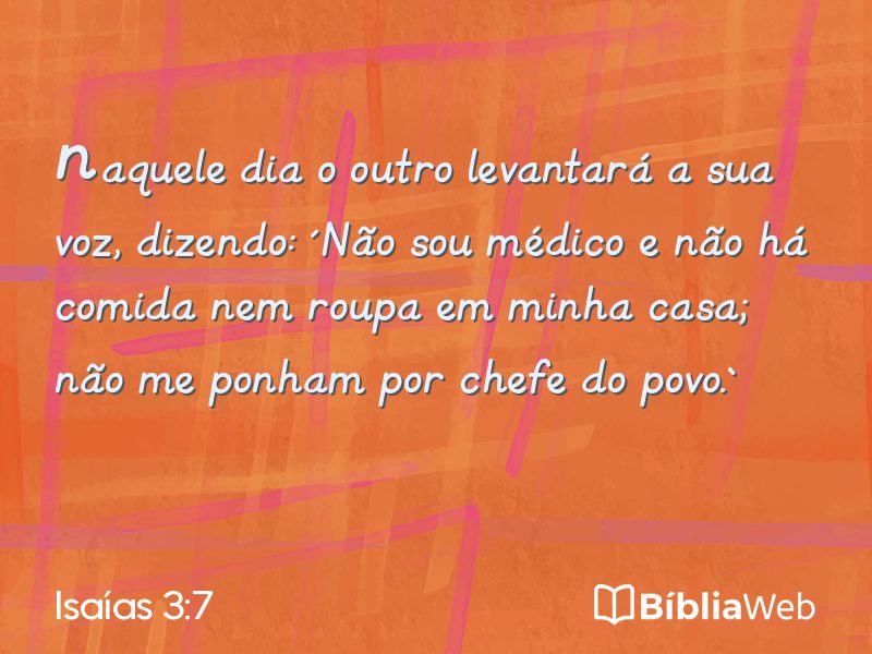 Isaías 3:7 em imagem para compartilhar