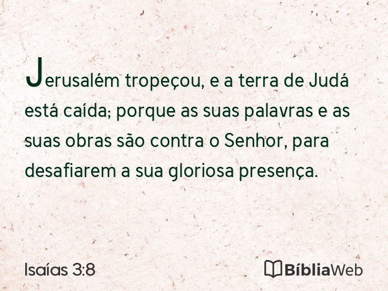 Isaías 3:8 em imagem para compartilhar