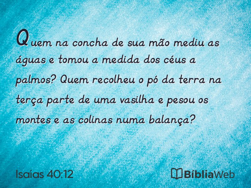 Isaías 40:12 em imagem para compartilhar
