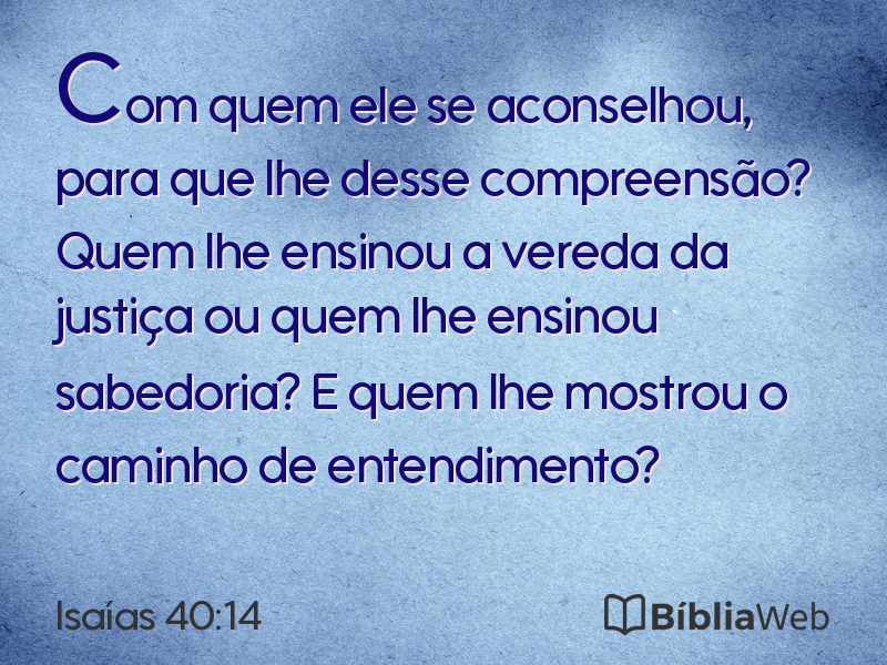 Isaías 40:14 em imagem para compartilhar