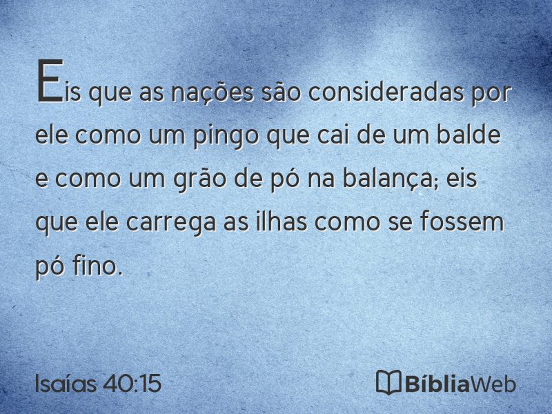 Isaías 40:15 em imagem para compartilhar