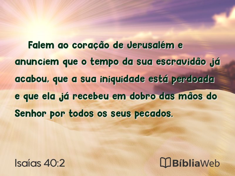 Isaías 40:2 em imagem para compartilhar