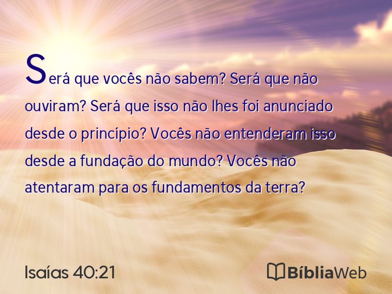 Isaías 40:21 em imagem para compartilhar