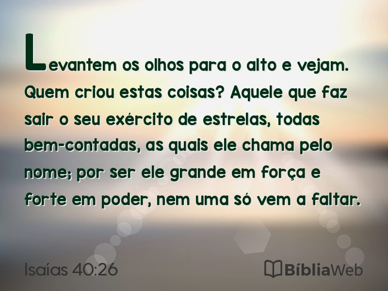 Isaías 40:26 em imagem para compartilhar