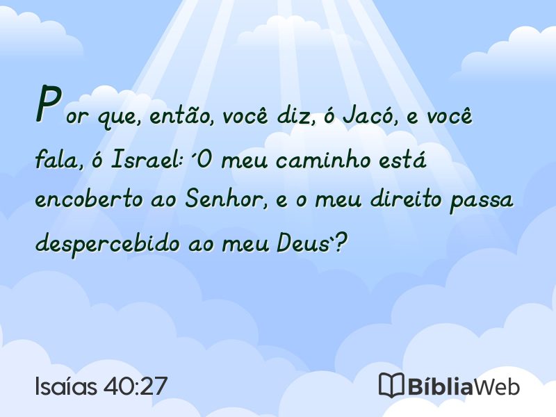 Isaías 40:27 em imagem para compartilhar