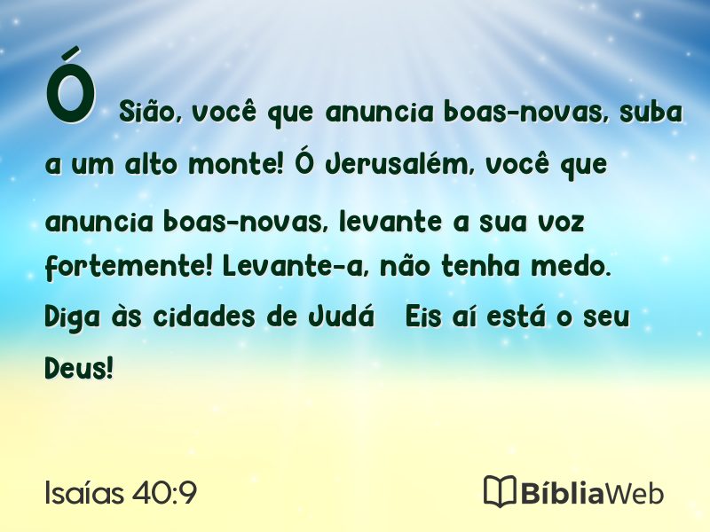 Isaías 40:9 em imagem para compartilhar