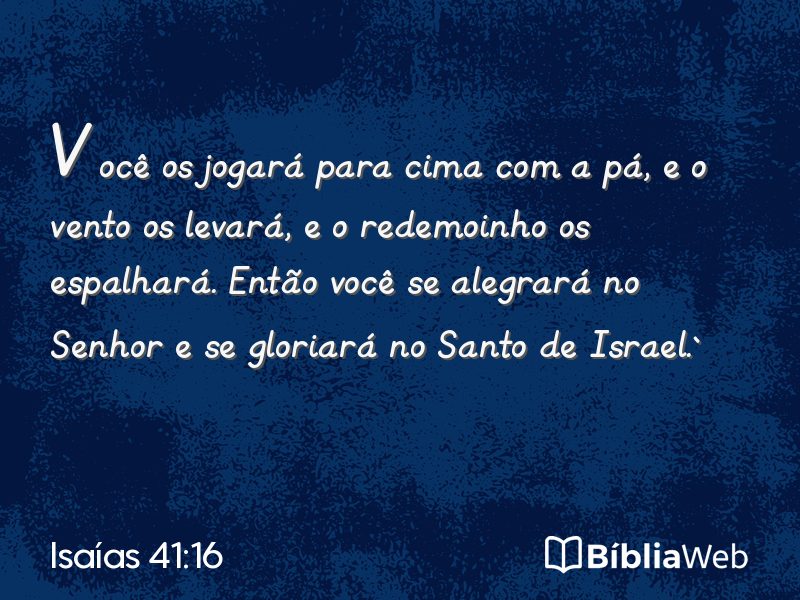 Isaías 41:16 em imagem para compartilhar
