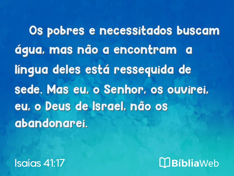 Isaías 41:17 em imagem para compartilhar