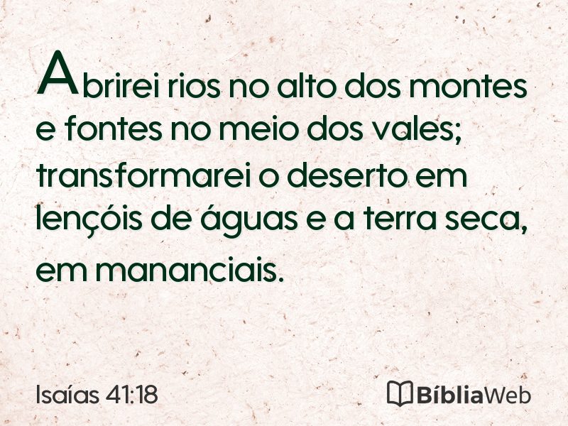 Isaías 41:18 em imagem para compartilhar