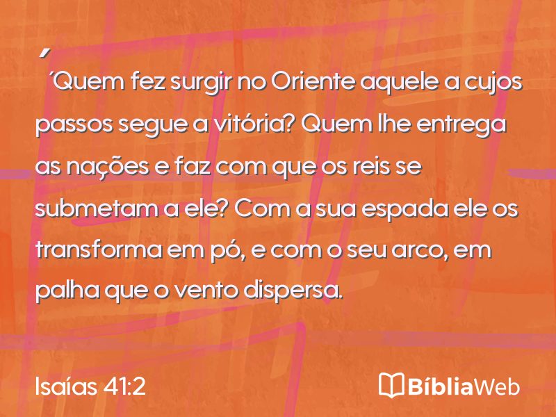 Isaías 41:2 em imagem para compartilhar