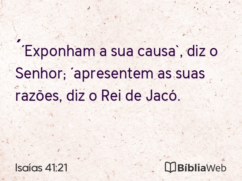 Isaías 41:21 em imagem para compartilhar