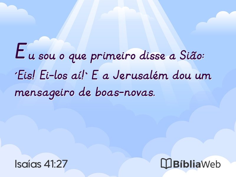 Isaías 41:27 em imagem para compartilhar