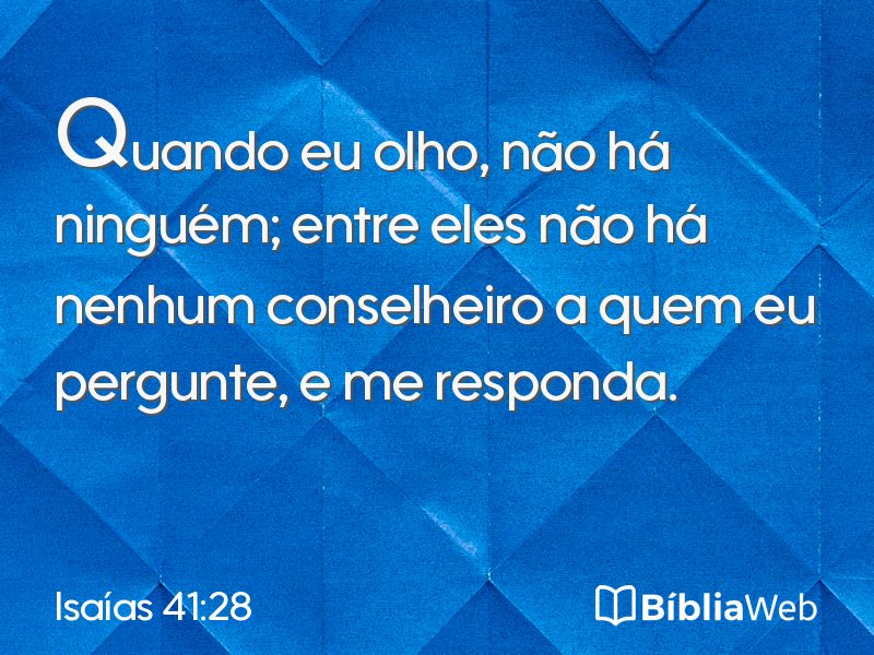 Isaías 41:28 em imagem para compartilhar